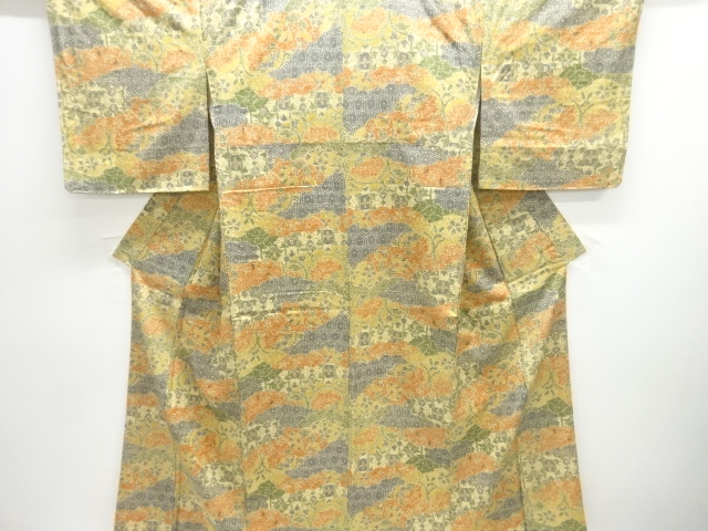 JAPANESE KIMONO / UNUSED TANG FLOWER PATTERN KOMON